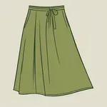 long billowy olive-green skirt image